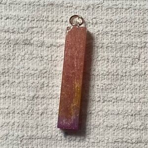 Colorful iridescent Rectangular Pendant  (handmade)